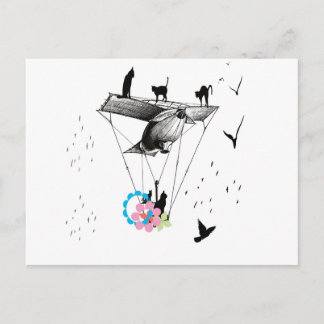 ネ コ と 飛 機 行 POSTKARTE