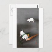 ネ ズ ミ 羽, 古 Maus und Feather, Ohara Koson, と Postkarte (Vorne/Hinten)
