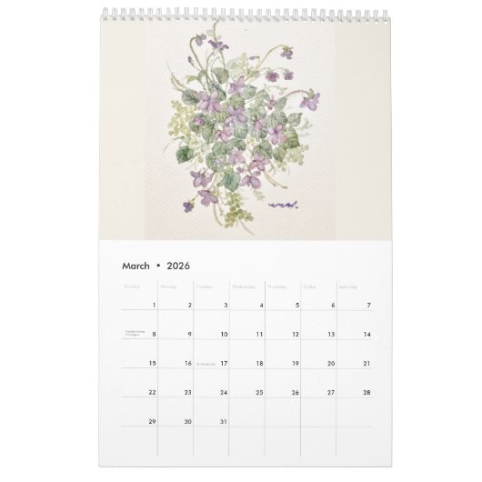 バラとお花のカレンダー KALENDER (Mär 2026)