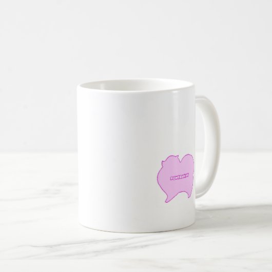 ピンクとブルーのポメラニアン KAFFEETASSE (VorderseiteRechts)