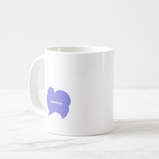 ピンクとブルーのポメラニアン KAFFEETASSE (Vorderseite Links)