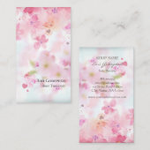 ピンクの桜の花びらが舞うオシャレな名刺  VISITENKARTE (Vorne/Hinten)
