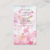 ピンクの桜の花びらが舞うオシャレな名刺  VISITENKARTE (Rückseite)