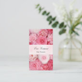ピンクの花のかわいい名刺 VISITENKARTE (Stehend Vorderseite)
