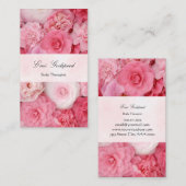ピンクの花のかわいい名刺 VISITENKARTE (Vorne/Hinten)