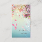 ピンクの花びらが舞うオシャレな名刺 VISITENKARTE (Vorderseite)