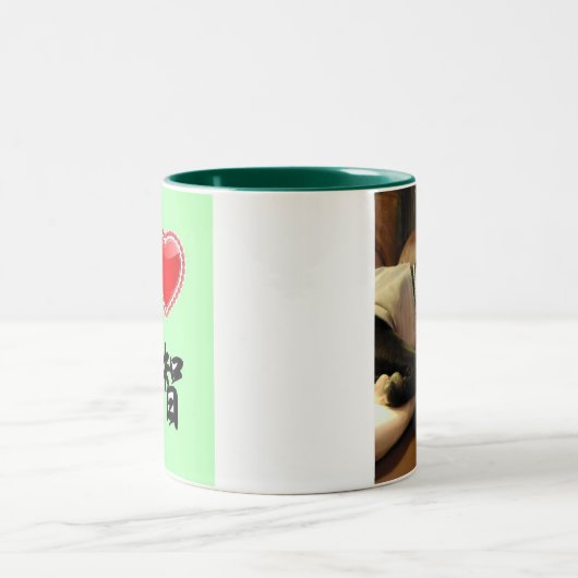 ブチ　マグ　緑　◎ ZWEIFARBIGE TASSE (Mittel)