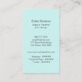 ブルーグリーンのウォーター水のデザイン VISITENKARTE (Rückseite)