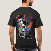 ベーシックダークTシャツ（スカルと黒猫のハロウィーンTシャツ）   T-Shirt (Rückseite)