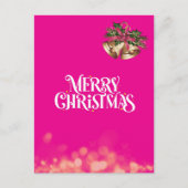 ホットピンク煌めくクリスマスカード♡ FEIERTAGSPOSTKARTE (Vorderseite)