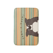 ボーダーコリー "ボダたま(黒)" -Retro- Badematte (Vorderseite Vertikal)