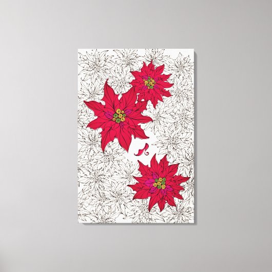 ポインセチアと赤い靴。オフホワイト LEINWANDDRUCK (Vorderseite)