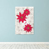 ポインセチアと赤い靴。オフホワイト LEINWANDDRUCK (Insitu (Holzboden))