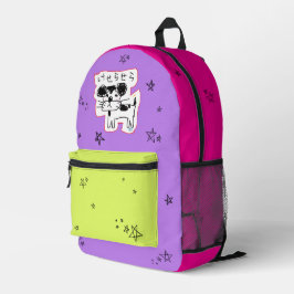 ポップでカラフル かわいい手書き犬「けせらせら犬」♡ BEDRUCKTER RUCKSACK