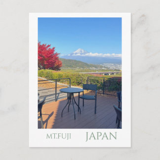 ポラロイド風 富士山と秋の紅葉 観光ポストカード | Modern Vintage Mt Fuji Postkarte