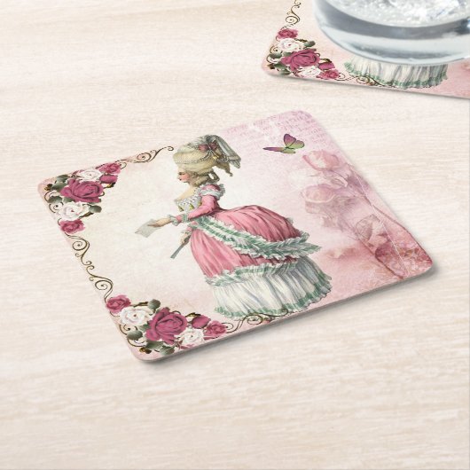 マリーアントワネット・ローズコースターC RECHTECKIGER PAPPUNTERSETZER (angewinkelt)