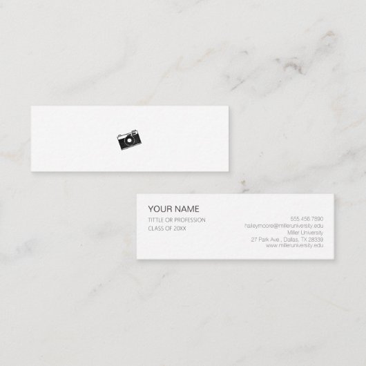 ミニマムでシンプルな名刺　ビジネスカード　カメラ MINI VISITENKARTE (Vorne/Hinten)