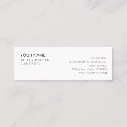 ミニマムでシンプルな名刺　ビジネスカード　 猫 MINI VISITENKARTE (Rückseite)