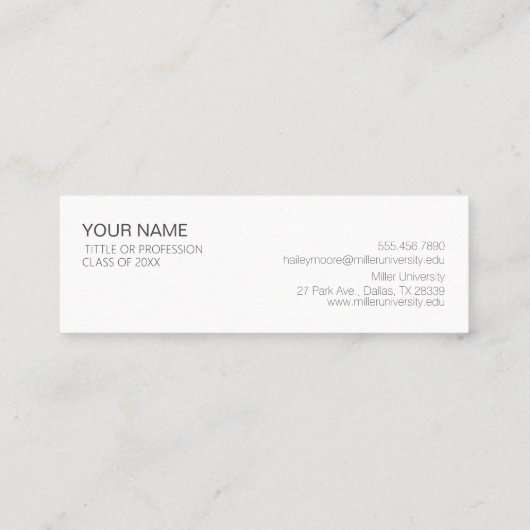 ミニマムでシンプルな名刺 ビジネスカード 食パン・フランスパン MINI VISITENKARTE (Rückseite)