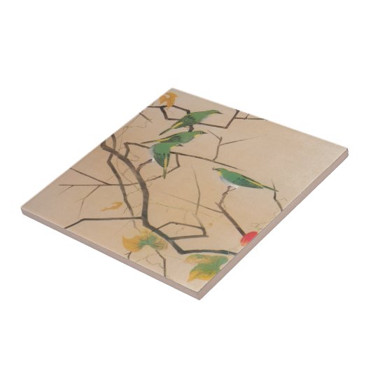 メジロ, 速水御舟, japanisches Weiß-Auge, Gyoshū, Fliese (Seite)