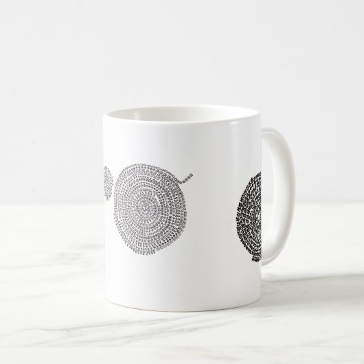 モノクロ「縁結曼荼羅」 KAFFEETASSE (VorderseiteRechts)