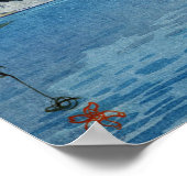 モ レ 湖 Moraine Lake Yoshida, Woodcut Poster (Ecke)