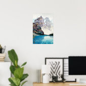 モ レ 湖 Moraine Lake Yoshida, Woodcut Poster (Heimbüro)