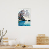 モ レ 湖 Moraine Lake Yoshida, Woodcut Poster (Küche)