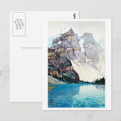 モ レ 湖 Moraine Lake Yoshida, Woodcut Postkarte (Vorne/Hinten)