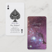 ユニークなスペードエースのトランプ柄 オシャレ 宇宙 VISITENKARTE (Vorne/Hinten)
