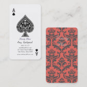 ユニークなスペードエースのトランプ柄 オシャレ VISITENKARTE (Vorne/Hinten)