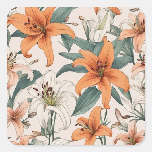 ユリ QUADRATISCHER AUFKLEBER (Vorderseite)