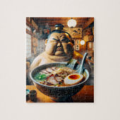 ラーメンを前に真剣な眼差しの力士 PUZZLE (Vertikal)