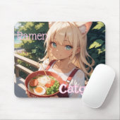 ラーメンを食べる猫耳娘 MOUSEPAD (Mit Mouse)