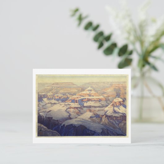 ラ ド キ グ ・ ニ オ, Grand Canyon, Yoshida, Woodcut Postkarte (Stehend Vorderseite)