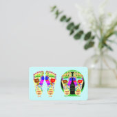 リフレクソロジーの足の地図 ポスター VISITENKARTE (Stehend Vorderseite)