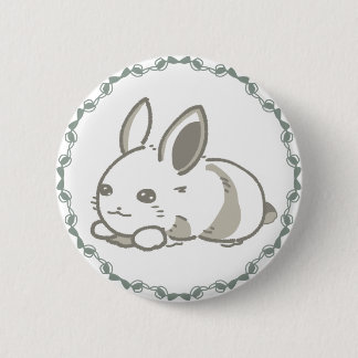 リボンと黒うさぎのシンプルデザイン BUTTON