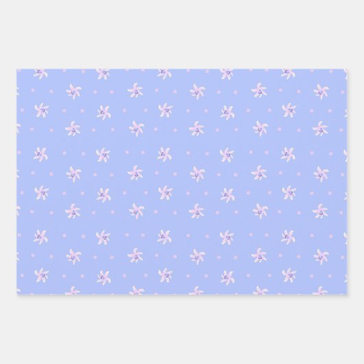 リリー&菊+野ばら+野ばら&チェック GESCHENKPAPIER SET (Vorderseite)