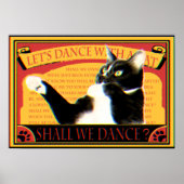 レトロマッチデザイン 踊る猫 Retro Match Dancing cat Poster (Vorne)
