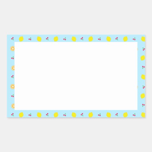 レモン&チェリー(ブルー)     RECHTECKIGER AUFKLEBER (Vorderseite)