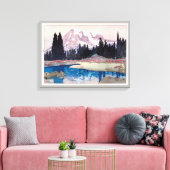 レ ア 山, Berg Rainier, Hiroshi Yoshida, Woodcut Leinwanddruck (Insitu (Wohnzimmer))