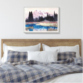 レ ア 山, Berg Rainier, Hiroshi Yoshida, Woodcut Leinwanddruck (Insitu (Schlafzimmer))