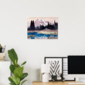 レ ア 山, Berg Rainier, Hiroshi Yoshida, Woodcut Poster (Heimbüro)