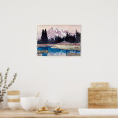 レ ア 山, Berg Rainier, Hiroshi Yoshida, Woodcut Poster (Küche)