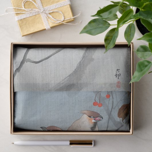 レ mit 古 赤 Waxwings い Seidenpapier (Geschenk)