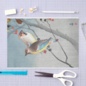 レ mit 古 赤 Waxwings い Seidenpapier (Handwerk)