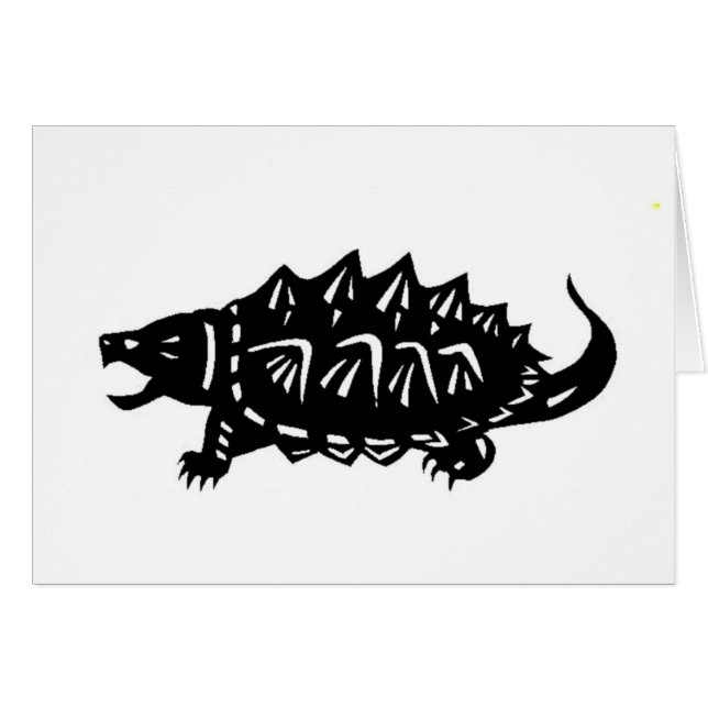 ワニガメ　亀　切り絵　alligator snapping turtle, macroclemys (Vorderseite (Horizontal))