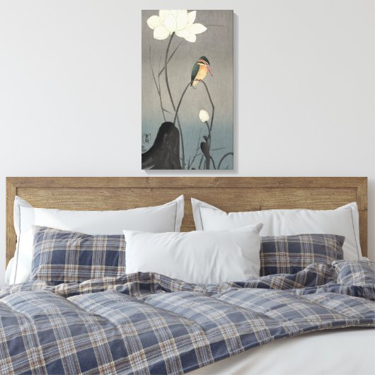 ワ セ ミ, 古 邨 Kingfisher auf Lotus, Koson, Ukiyo. Leinwanddruck (Insitu (Schlafzimmer))