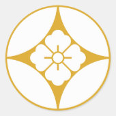 七宝に花角 RUNDER AUFKLEBER (Vorderseite)