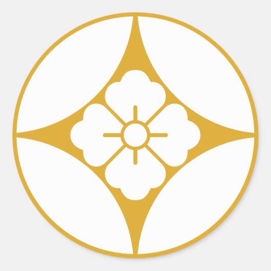 七宝に花角 RUNDER AUFKLEBER (Vorderseite)